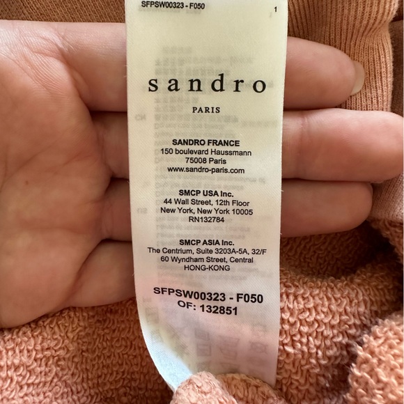 Sandro Paris Coral Sweatshirt with White Logo - Picture 5 of 8